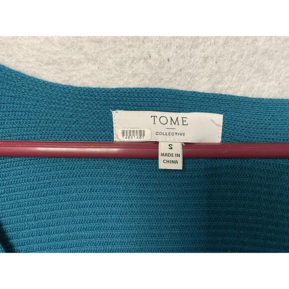 Tome Collective Dress Womens Small Teal Long Sleeve Knit Midi Merino Wool Blend - Picture 5 of 7